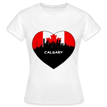 Calgary Kanada Flagge Skyline Reise Souvenir - Frauen T-Shirt - Weiß - Vorne - AI Model Female 172 dark (172cm)