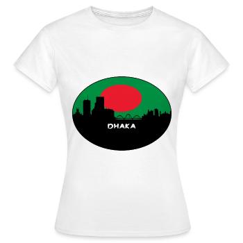 Dhaka Bangladesh Flag Skyline Silhouette Travel - Women's T-Shirt - white - Front - AI Model Female 172 dark (172cm)