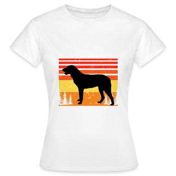 Cao De Castro Laboreiro Hund Silhouette Retro Sonne - Frauen T-Shirt - Weiß - Vorne - AI Model Female 172 dark (172cm)