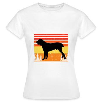 Chien de berger d’Asie centrale Silhouette Rétro Coucher de soleil - T-shirt Femme - blanc - Devant - AI Model Female 172 dark (172cm)