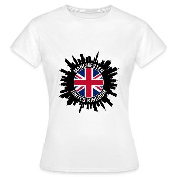 Manchester Skyline Uk Flag Souvenir de voyage - T-shirt Femme - blanc - Devant - AI Model Female 172 dark (172cm)