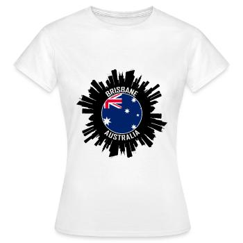 Brisbane Skyline Australia Flag Souvenir de voyage - T-shirt Femme - blanc - Devant - AI Model Female 172 dark (172cm)