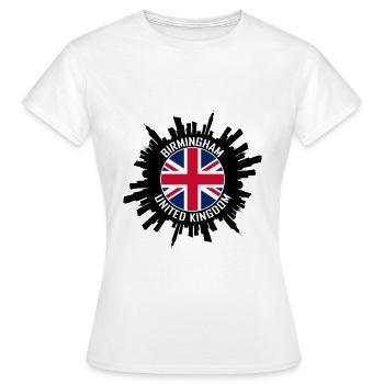 Birmingham Skyline Uk Flag Souvenir de voyage - T-shirt Femme - blanc - Devant - AI Model Female 172 dark (172cm)