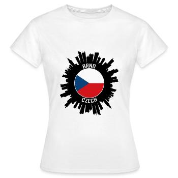 Brünn Skyline Tschechische Flagge Reise Souvenir - Frauen T-Shirt - Weiß - Vorne - AI Model Female 172 dark (172cm)