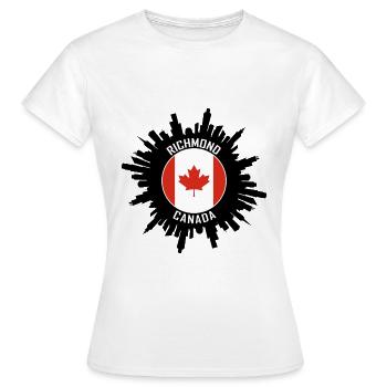 Souvenir de voyage du drapeau canadien de Richmond Skyline - T-shirt Femme - blanc - Devant - AI Model Female 172 dark (172cm)