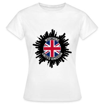 Worthing Skyline Uk Flag Souvenir de voyage - T-shirt Femme - blanc - Devant - AI Model Female 172 dark (172cm)
