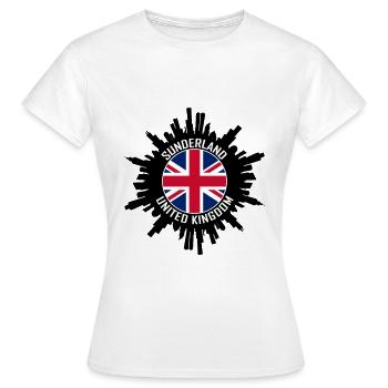 Sunderland Skyline Uk Flag Souvenir de voyage - T-shirt Femme - blanc - Devant - AI Model Female 172 dark (172cm)