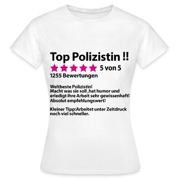 Polizistin Abschied Ruhestand Sprüche für Kollegin - Frauen T-Shirt - Weiß - Vorne - AI Model Female 172 dark (172cm)