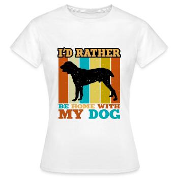 Chien de berger d’Asie centrale Silhouette Rétro Coucher de soleil - T-shirt Femme - blanc - Devant - AI Model Female 172 dark (172cm)