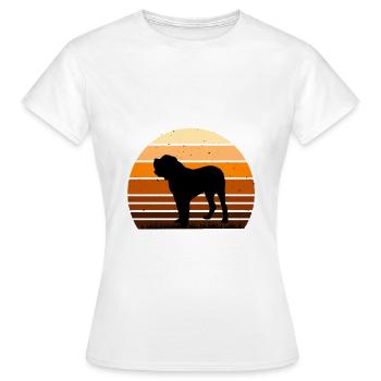 Alano Espanol Dog Lover Silhouette Vintage Sunset - T-shirt Femme - blanc - Devant - AI Model Female 172 dark (172cm)