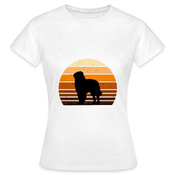 Chien de berger des Carpates Silhouette Rétro Coucher de soleil - T-shirt Femme - blanc - Devant - AI Model Female 172 dark (172cm)