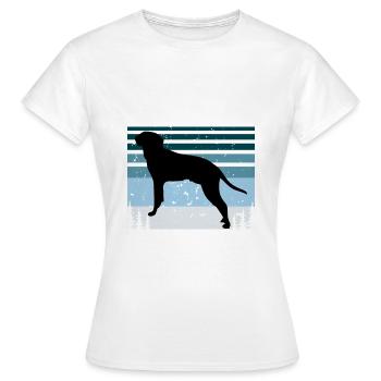 Braque Saint Germain Dog Silhouette Retro Coucher de soleil - T-shirt Femme - blanc - Devant - AI Model Female 172 dark (172cm)