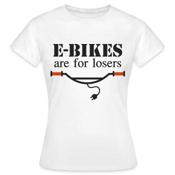 Les vélos électriques sont pour les perdants - T-shirt Femme - blanc - Devant - AI Model Female 172 dark (172cm)