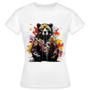 Brüllender Bär. Stärke im Graffiti-Stil. - Frauen T-Shirt - Weiß - Vorne - AI Model Female 172 dark (172cm)