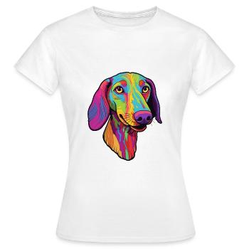Old Croatian Sighthound Dog Breed Cartoon Kawaii I - Women's T-Shirt - white - Front - AI Model Female 172 dark (172cm)