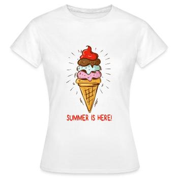 Crème glacée L’été est là Crème glacée Glacier Glacier Heure d’été - T-shirt Femme - blanc - Devant - AI Model Female 172 dark (172cm)