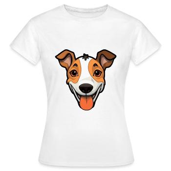 Glatte Foxterrier-Hunderasse Aquarell-Karikatur Ka - Frauen T-Shirt - Weiß - Vorne - AI Model Female 172 dark (172cm)