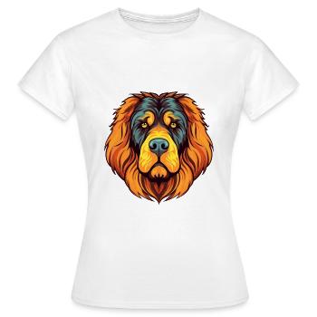 Tibetischer Mastiff Hunderasse Aquarell Karikatur Kawai - Frauen T-Shirt - Weiß - Vorne - AI Model Female 172 dark (172cm)