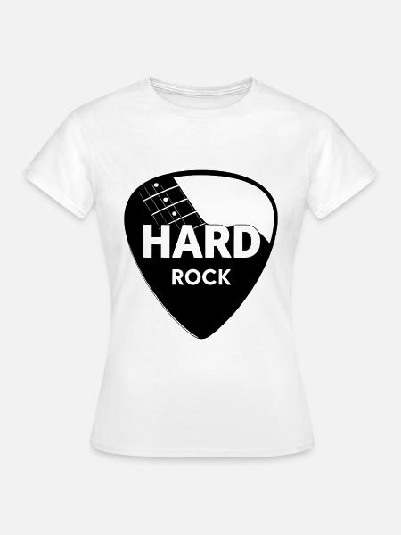 Hard Rock Gitarren-Plektrum - Frauen T-Shirt - Weiß