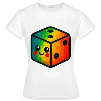 WPAP Polygon Kawaii Style Baby Toy Cube - Women's T-Shirt - white - Front - AI Model Female 172 dark (172cm)
