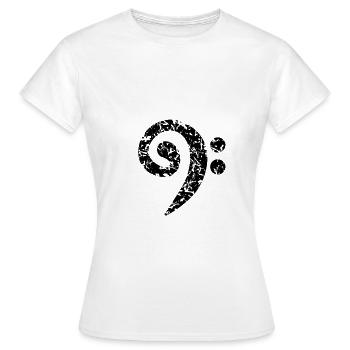 Musicien bassiste Grunge Look Bass Clé - T-shirt Femme - blanc - Devant - AI Model Female 172 dark (172cm)