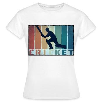 CRICKET - JOUEUR DE CRICKET - CRICKET SPORT - T-shirt Femme - blanc - Devant - AI Model Female 172 dark (172cm)