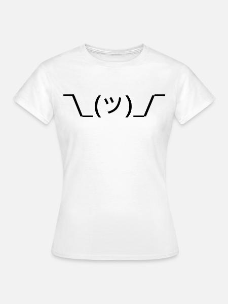 Shruggie ¯\_(ツ)_/¯ Schulterzucken Emoticon - Frauen T-Shirt - Weiß