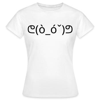 Émote Muscle ᕦ(ò_ó ˇ)ᕤ Kaomoji Fort - T-shirt Femme - blanc - Devant - AI Model Female 172 dark (172cm)