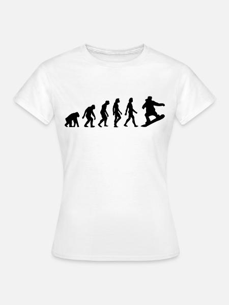 Die Evolution von Snowboarding - Frauen T-Shirt - Weiß