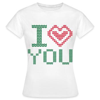 i love you with heart - Frauen T-Shirt - Weiß - Vorne - AI Model Female 172 dark (172cm)