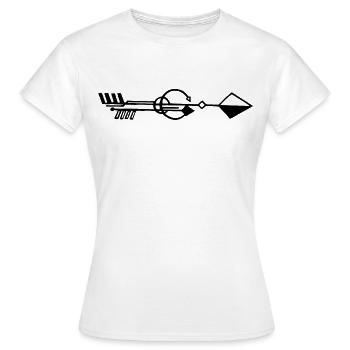 Strange black arrow - Women's T-Shirt - white - Front - AI Model Female 172 dark (172cm)