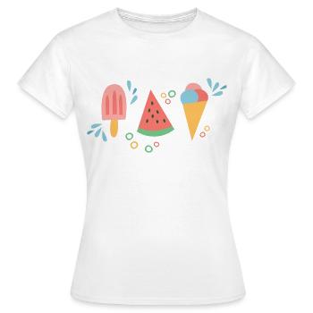 Eis und Wassermelone für den Frühling und Sommer - Frauen T-Shirt - Weiß - Vorne - AI Model Female 172 dark (172cm)