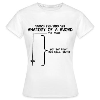 Combat à l’épée 101 Anatomie d’une épée - T-shirt Femme - blanc - Devant - AI Model Female 172 dark (172cm)