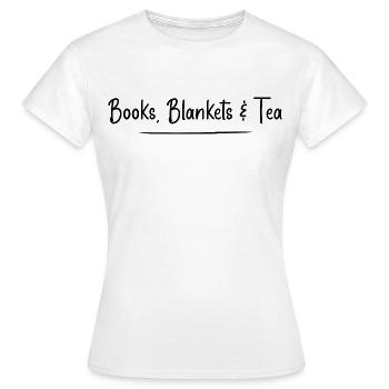 Bücher, Decken und Tee - Frauen T-Shirt - Weiß - Vorne - AI Model Female 172 dark (172cm)