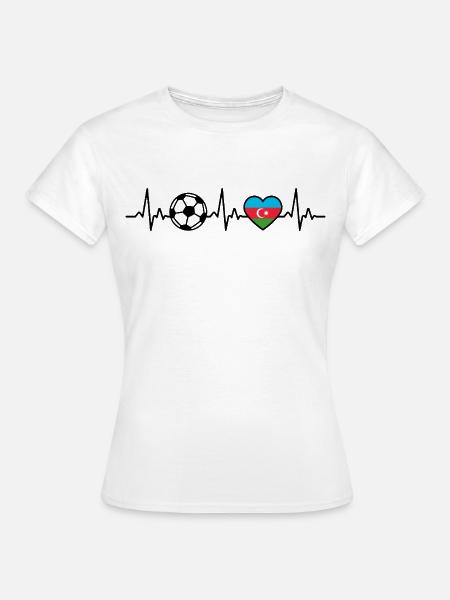 Aserbaidschan Fußball Herzschlag Aserbaidschan - Frauen T-Shirt - Weiß