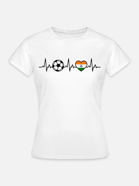 Indien Fußball Herzschlag Indien - Frauen T-Shirt - Weiß