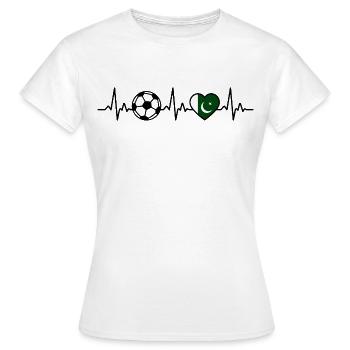 Battement de cœur du Football pakistanais - T-shirt Femme - blanc - Devant - AI Model Female 172 dark (172cm)