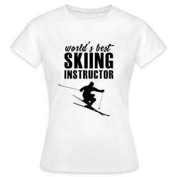 Ski Ski Moniteur de ski Moniteur de ski Ski Instructor - T-shirt Femme - blanc - Devant - AI Model Female 172 dark (172cm)