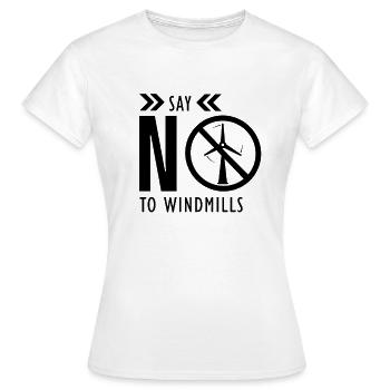 No to windmills - Women's T-Shirt - white - Front - AI Model Female 172 dark (172cm)