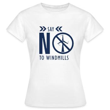 Windkraft Gegen Windräder Windenergie Windrad Anti - Frauen T-Shirt - Weiß - Vorne - AI Model Female 172 dark (172cm)