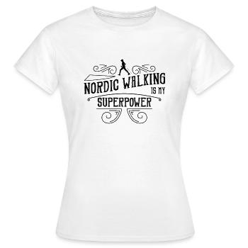 Walker Nordic Walk Marche nordique marche - T-shirt Femme - blanc - Devant - AI Model Female 172 dark (172cm)