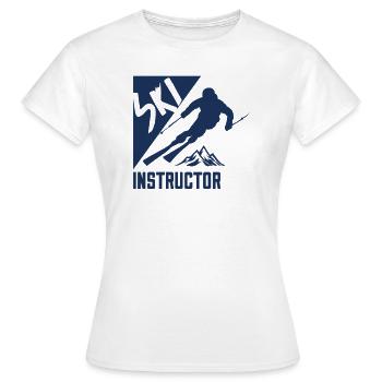 Ski Trainer Cours de ski moniteur de ski moniteur skieur skieurs - T-shirt Femme - blanc - Devant - AI Model Female 172 dark (172cm)