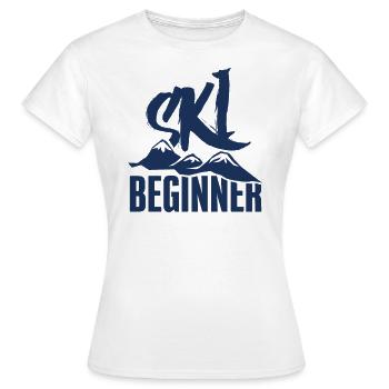 Cours de ski pour débutants - T-shirt Femme - blanc - Devant - AI Model Female 172 dark (172cm)