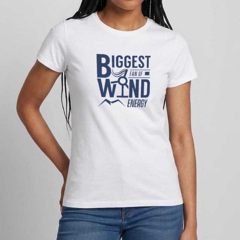 Éolienne éolienne éolienne énergie éolienne énergie éolienne vent T-shirt Femme