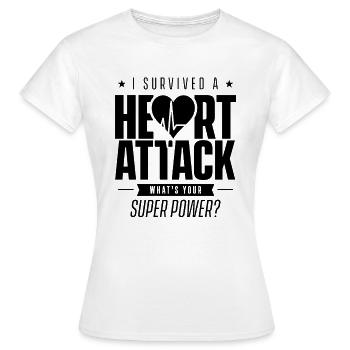 I survived a heart attack Heart attack Her - Women's T-Shirt - white - Front - AI Model Female 172 dark (172cm)