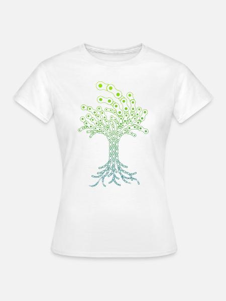 Tree of Bicycle Chains - Vrouwen T-shirt - wit