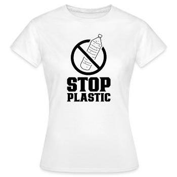 Arrêter la pollution plastique des déchets plastiques - T-shirt Femme - blanc - Devant - AI Model Female 172 dark (172cm)