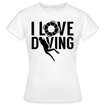 J’aime plongée plongée Scuba Diving cours de plongée - T-shirt Femme - blanc - Devant - AI Model Female 172 dark (172cm)