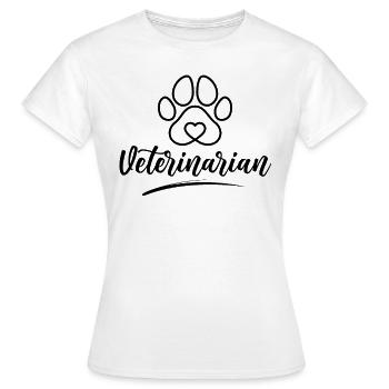 Vétérinaire Vétérinaire Médecine Vétérinaire Vétérinaire - T-shirt Femme - blanc - Devant - AI Model Female 172 dark (172cm)