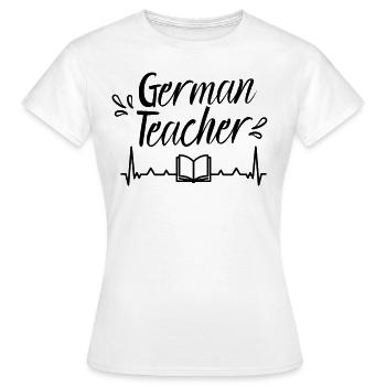 Professeur d’allemand Professeur d’allemand Professeur d’allemand - T-shirt Femme - blanc - Devant - AI Model Female 172 dark (172cm)